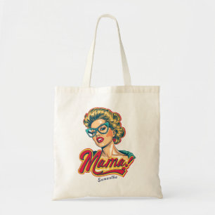 Gepersonaliseerde Retro Mama Pop Art 2 Tote Bag