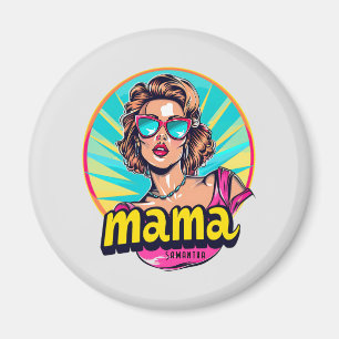 Gepersonaliseerde Retro Mama Pop Art 3 Magneet