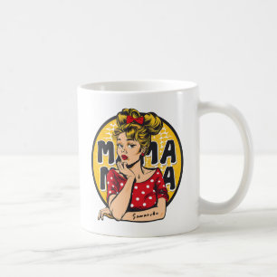 Gepersonaliseerde Retro Mama Pop Art (4) Koffiemok