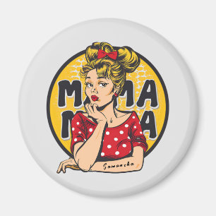 Gepersonaliseerde Retro Mama Pop Art (4) Magneet