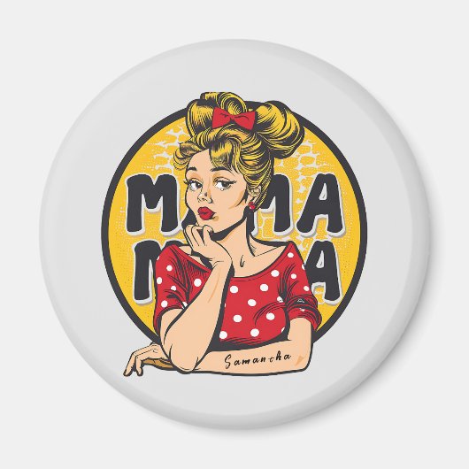 Gepersonaliseerde Retro Mama Pop Art (4) Magneet (Voorkant)