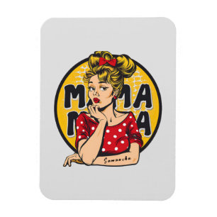 Gepersonaliseerde Retro Mama Pop Art (4) Magneet