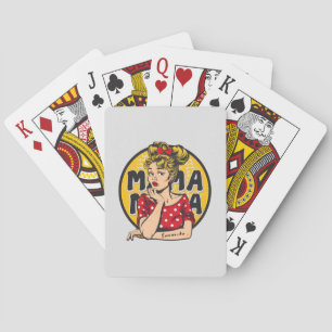 Gepersonaliseerde Retro Mama Pop Art (4) Pokerkaarten