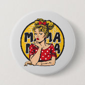 Gepersonaliseerde Retro Mama Pop Art (4) Ronde Button 7,6 Cm (Voorkant)
