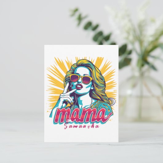 Gepersonaliseerde Retro Mama Pop Art (5) Briefkaart (Staand voorkant)