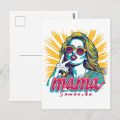 Gepersonaliseerde Retro Mama Pop Art (5) Briefkaart (Voorkant / Achterkant)
