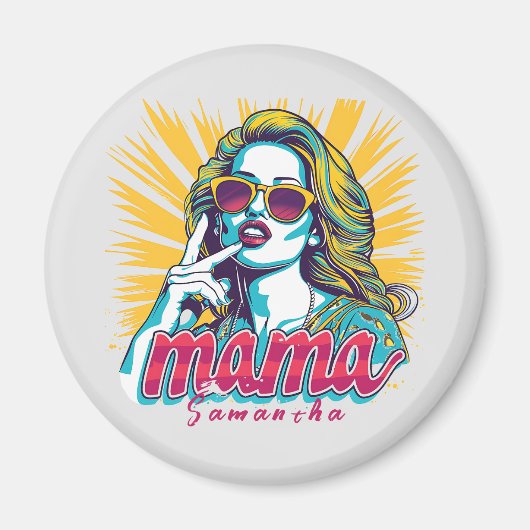 Gepersonaliseerde Retro Mama Pop Art (5) Magneet (Voorkant)