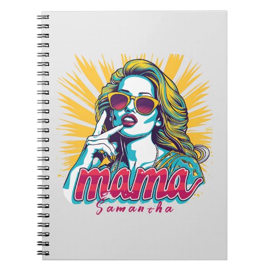 Gepersonaliseerde Retro Mama Pop Art (5) Notitieboek (Voorkant)