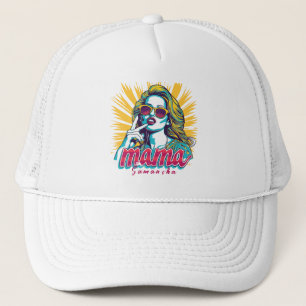 Gepersonaliseerde Retro Mama Pop Art (5) Trucker Pet