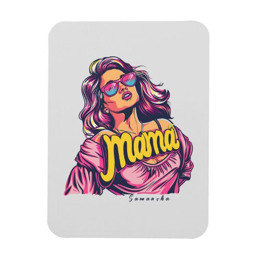 Gepersonaliseerde Retro Mama Pop Art (6) Magneet (Verticaal)