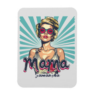 Gepersonaliseerde Retro Mama Pop Art (7) Magneet