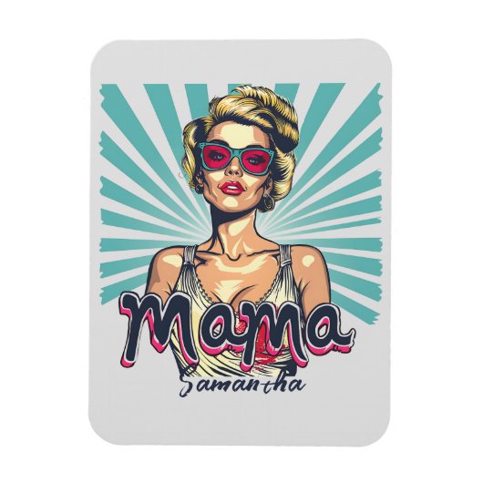 Gepersonaliseerde Retro Mama Pop Art (7) Magneet (Verticaal)