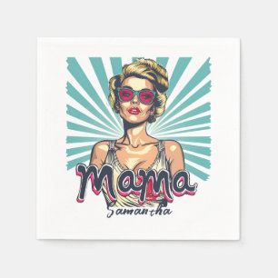 Gepersonaliseerde Retro Mama Pop Art (7) Servetten