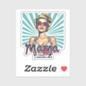 Gepersonaliseerde Retro Mama Pop Art (7) Sticker (Vel)
