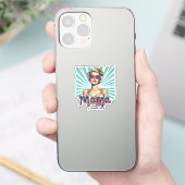Gepersonaliseerde Retro Mama Pop Art (7) Sticker (Telefoon)