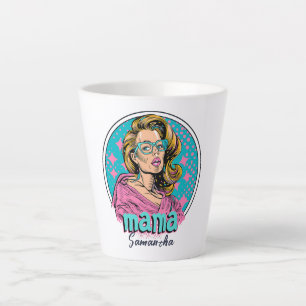 Gepersonaliseerde Retro Mama Pop Art (8) Latte Mok