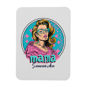 Gepersonaliseerde Retro Mama Pop Art (8) Magneet