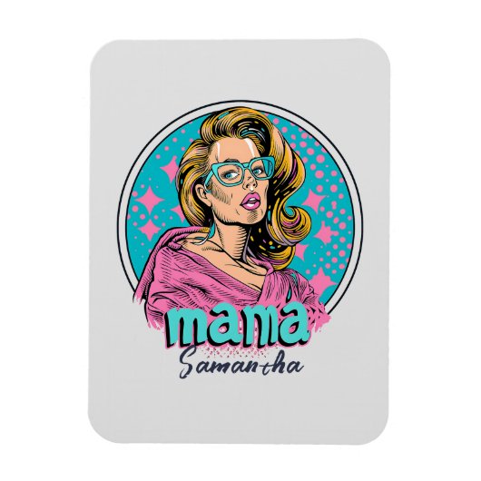 Gepersonaliseerde Retro Mama Pop Art (8) Magneet (Verticaal)