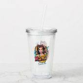 Gepersonaliseerde Retro Mama Pop Kunst (10) Acryl Drinkbeker (Achterkant)