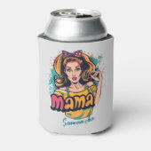 Gepersonaliseerde Retro Mama Pop Kunst (10) Blikjeskoeler (Blikje Achterkant)