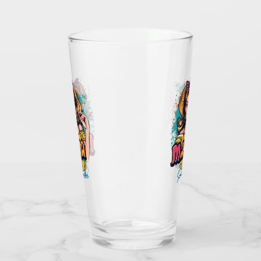 Gepersonaliseerde Retro Mama Pop Kunst (10) Glas (Rechts)