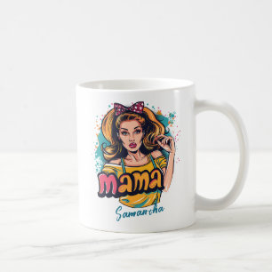 Gepersonaliseerde Retro Mama Pop Kunst (10) Koffiemok