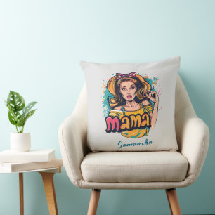 Gepersonaliseerde Retro Mama Pop Kunst (10) Kussen