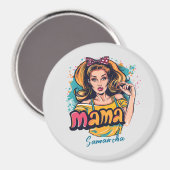 Gepersonaliseerde Retro Mama Pop Kunst (10) Magneet (Voorkant / Achterkant)