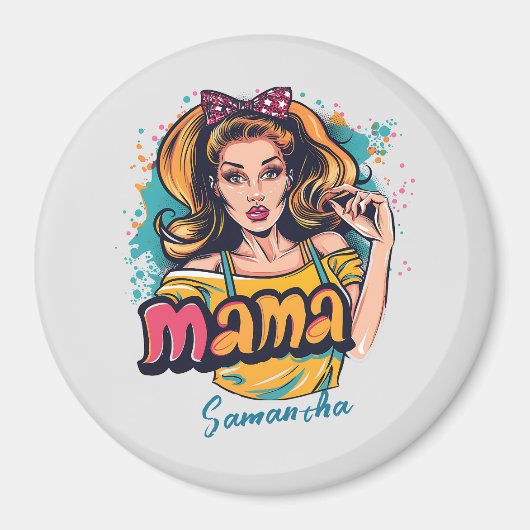 Gepersonaliseerde Retro Mama Pop Kunst (10) Magneet (Voorkant)