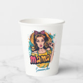 Gepersonaliseerde Retro Mama Pop Kunst (10) Papieren Bekers (Achterkant)