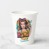 Gepersonaliseerde Retro Mama Pop Kunst (10) Papieren Bekers (Voorkant)