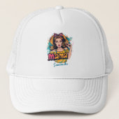 Gepersonaliseerde Retro Mama Pop Kunst (10) Trucker Pet (Voorkant)
