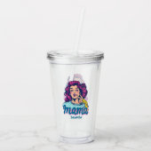 Gepersonaliseerde Retro Mama Pop Kunst (11) Acryl Drinkbeker (Achterkant)
