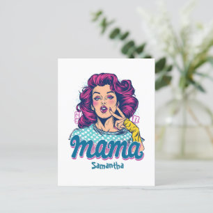 Gepersonaliseerde Retro Mama Pop Kunst (11) Briefk Briefkaart