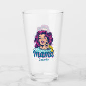 Gepersonaliseerde Retro Mama Pop Kunst (11) Glas (Voorkant)