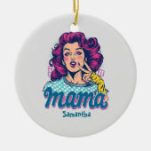 Gepersonaliseerde Retro Mama Pop Kunst (11) Keramisch Ornament (Voorkant)