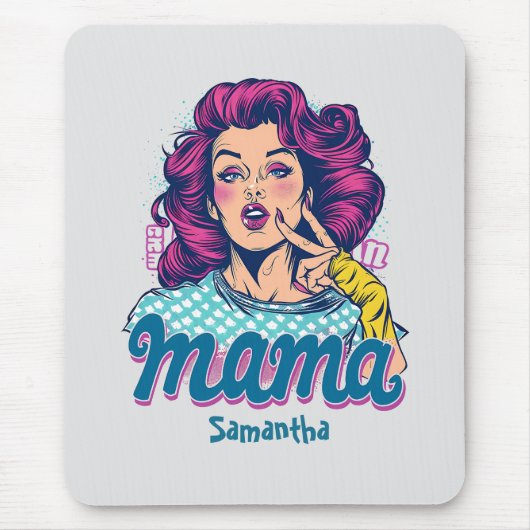 Gepersonaliseerde Retro Mama Pop Kunst (11) Muismat (Voorkant)