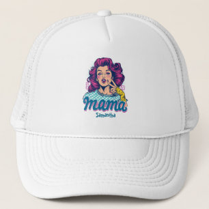 Gepersonaliseerde Retro Mama Pop Kunst (11) Trucker Pet