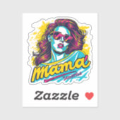 Gepersonaliseerde Retro Mama Pop Kunst (12) Sticke Sticker (Vel)