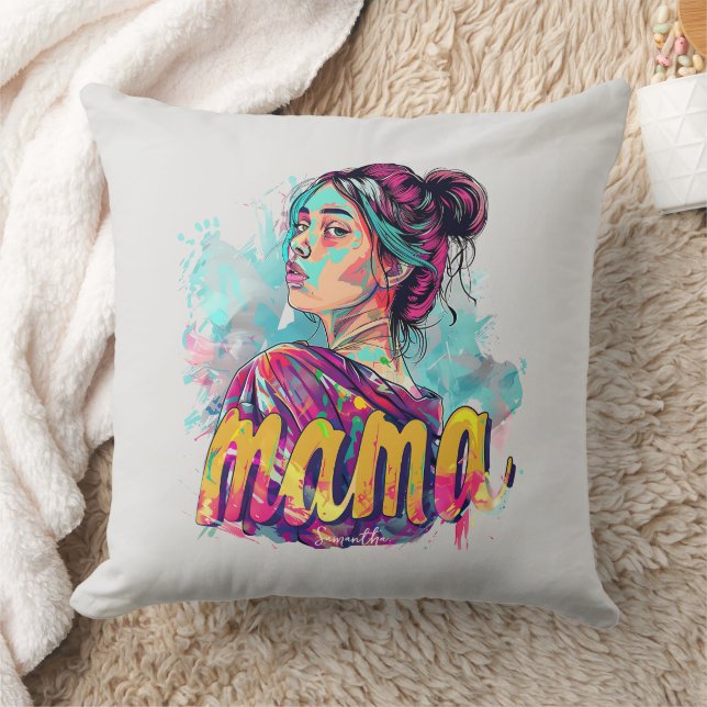 Gepersonaliseerde Retro Mama Pop Kunst (13) Kussen (Deken)