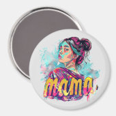 Gepersonaliseerde Retro Mama Pop Kunst (13) Magneet (Voorkant / Achterkant)