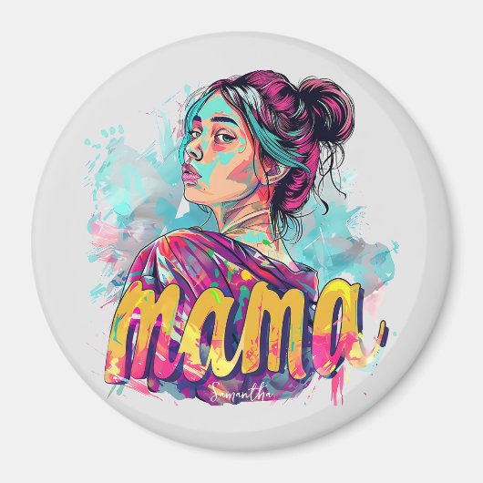 Gepersonaliseerde Retro Mama Pop Kunst (13) Magneet (Voorkant)