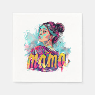 Gepersonaliseerde Retro Mama Pop Kunst (13) Servet