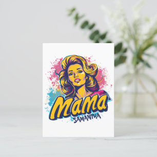 Gepersonaliseerde Retro Mama Pop Kunst (14) Briefk Briefkaart