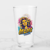Gepersonaliseerde Retro Mama Pop Kunst (14) Glas (Voorkant)
