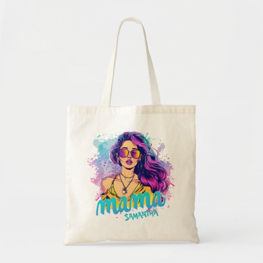 Gepersonaliseerde Retro Mama Pop Kunst (15) Tote Bag (Voorkant)