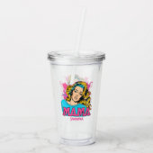 Gepersonaliseerde Retro Mama Pop Kunst (16) Acryl Drinkbeker (Achterkant)
