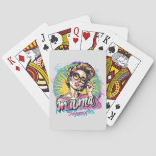 Gepersonaliseerde Retro Mama Pop Kunst (16) Pokerkaarten