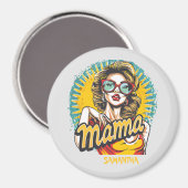 Gepersonaliseerde Retro Mama Pop Kunst (17) Magneet (Voorkant / Achterkant)