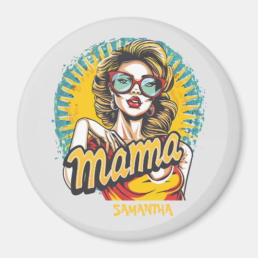 Gepersonaliseerde Retro Mama Pop Kunst (17) Magneet (Voorkant)